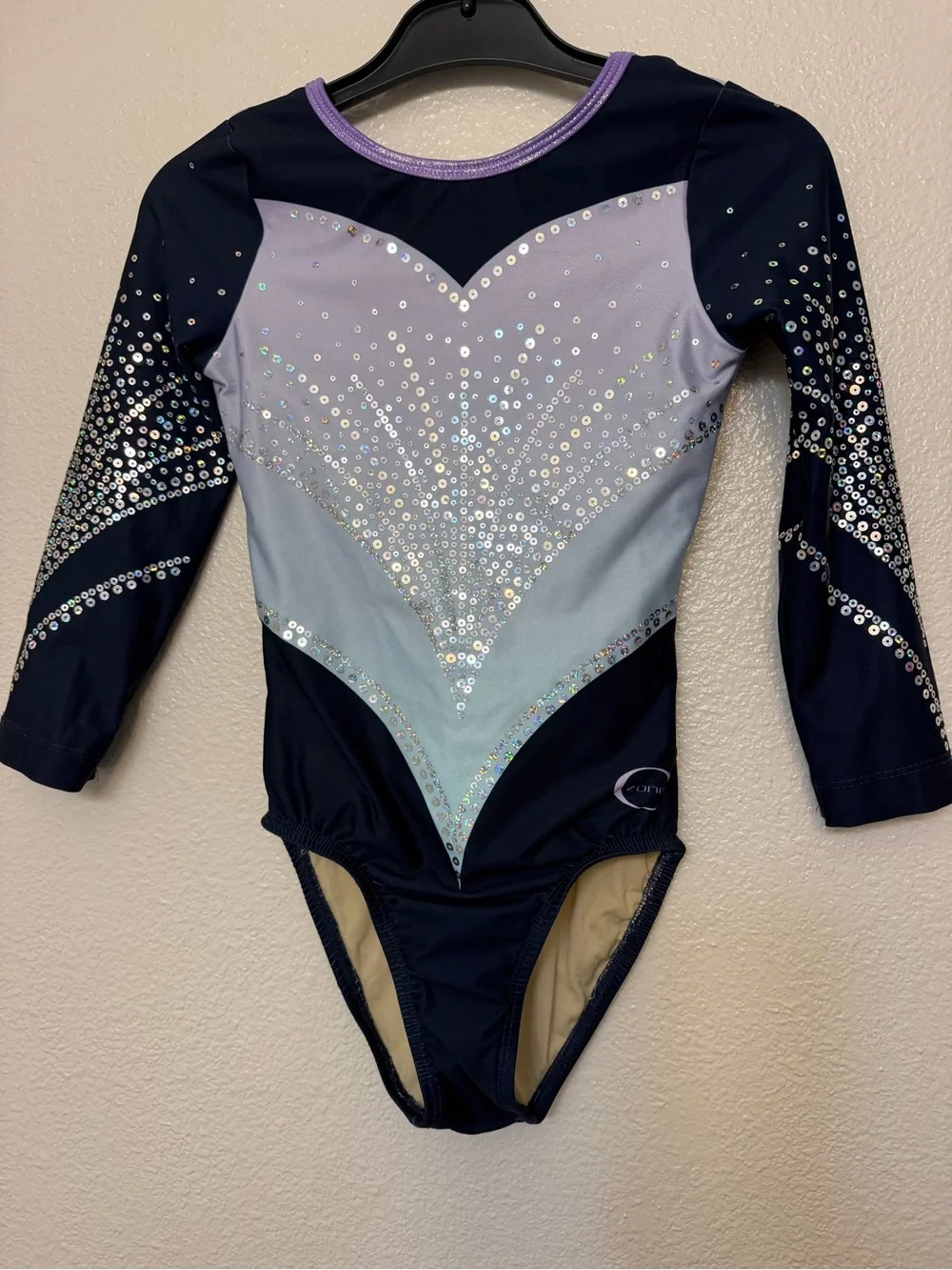 Ozone gymnastics competition ombre sequin custom leotard XSA-extra small adult